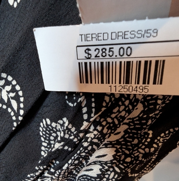 Karen Kane In Full Bloom Tiered Dress Black & White With Tie Waist Sz 2x - Picture 12 of 17